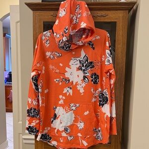 Floral Orange Hoodie